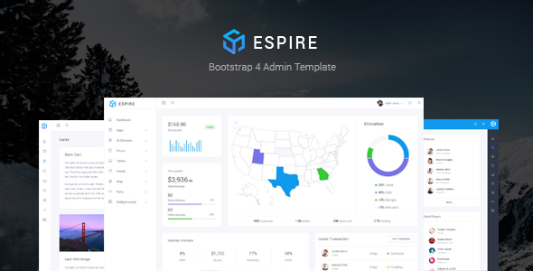 Espire preview.  large preview - Espire - Bootstrap 4 Admin Template + Angular 9
