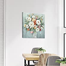 c291afa6 67aa 4f45 a6a8 b2ca2b322380.  CR0,0,300,300 PT0 SX220 V1    - Abstract Floral Wall Art Painting: Blooming Flower Artwork Canvas Picture for Living Room