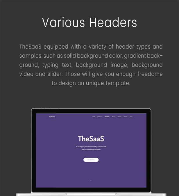 desc headers - TheSaaS - Responsive Bootstrap SaaS, Startup & WebApp Template
