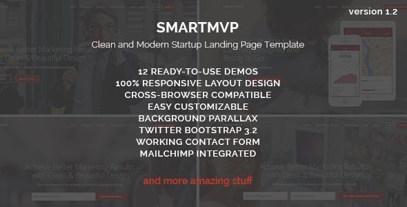 preview large.  large preview.  large preview - SmartMvp - Startup Landing Page Template