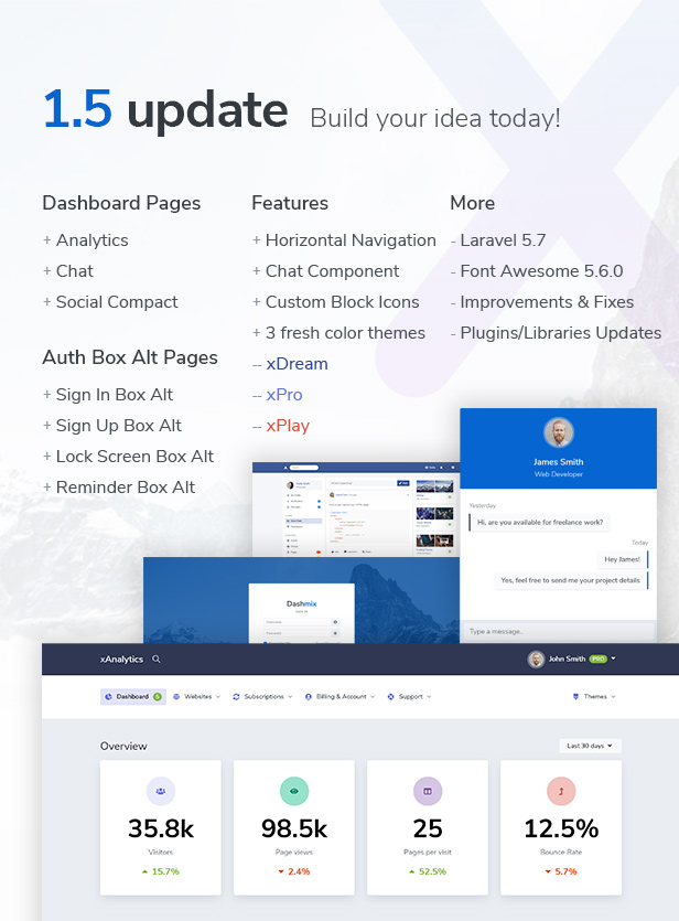 promo update 1.5b - Dashmix - Bootstrap 4 Admin Dashboard Template & Laravel 7 Starter Kit