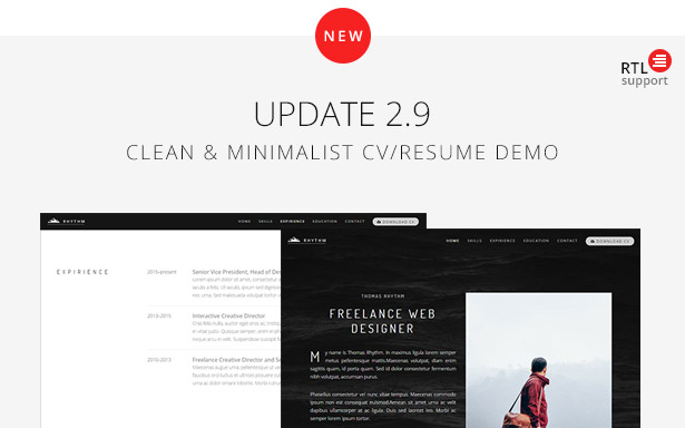 update 2.9 - Rhythm - Multipurpose One/Multi Page Template