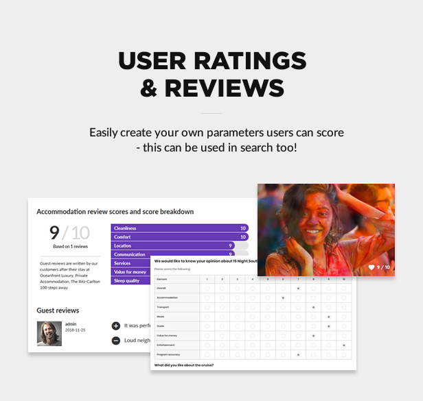 user ratings reviews - Book Your Travel - Online Booking WordPress Theme