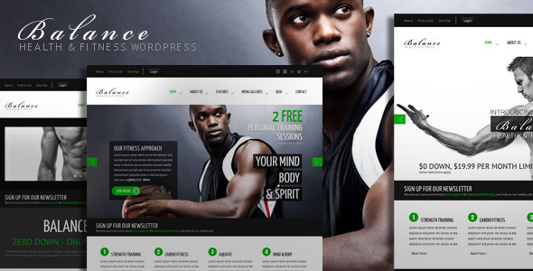 00 preview image.  large preview - Balance - Gym Fitness WordPress HTML 5 Theme