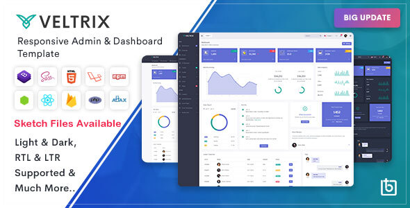 01 Veltrix.  large preview - Veltrix - Admin & Dashboard Template