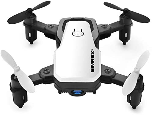 SIMREX X300C Mini Drone RC Quadcopter Foldable Altitude Hold Headless RTF 360 Degree FPV Video WiFi 720P HD Camera 6-Axis Gyro 4CH 2.4Ghz Remote Control Super Easy Fly for Training(White)