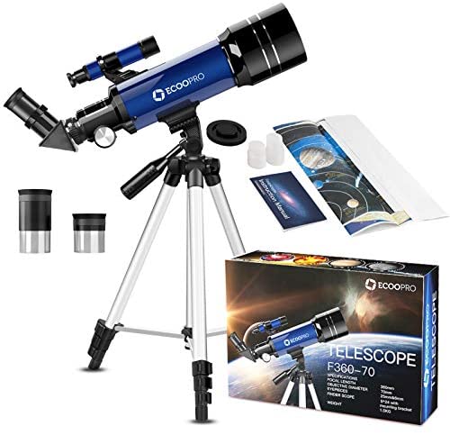 Telescope for Kids Beginners Adults, 70mm Astronomy Refractor Telescope with Adjustable Tripod – Perfect Telescope Gift for Kids