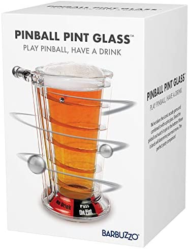 4155iBMxPpL. AC  - Barbuzzo Pinball Pint Glass - Play This Iconic Arcade Game While You Down A Pint - Always Be the Life of the Party With the Newest Drinking Game in Town