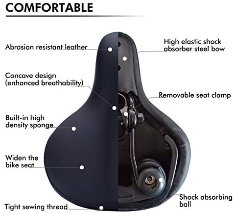 41n7NRuLCXL. AC  - OXYVAN Bike Seat Most Comfortable Universal Replacement Bicycle Seat Cushion Dual Shock Absorbing Ball Wide Bicycle Saddle for Men Women