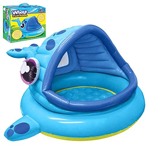 51+VPNsl2TL. AC  - JOYIN Whale Baby Shade Beach Tent Kiddie Pool Play Tent (54" x 56" x 28") for Summer Blow Up Pool, Swim Party Toys, Infants and Young Fun Beach Lounge Pit.