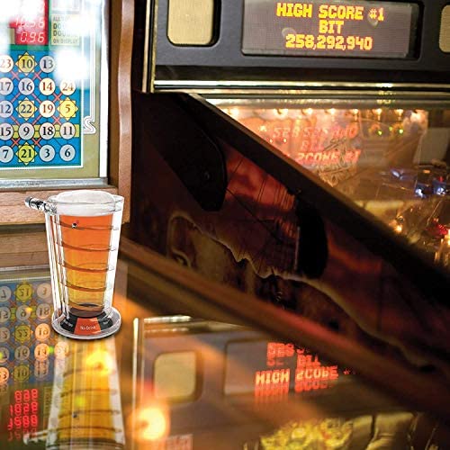 514aEkVgx3L. AC  - Barbuzzo Pinball Pint Glass - Play This Iconic Arcade Game While You Down A Pint - Always Be the Life of the Party With the Newest Drinking Game in Town
