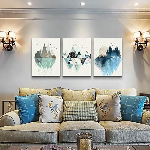 51GBgQsGjNL. AC  - Abstract Mountain in Daytime Canvas Prints Wall Art Paintings Abstract Geometry Wall Artworks Pictures for Living Room Bedroom Decoration, 12x16 inch/piece, 3 Panels Home bathroom Wall decor posters
