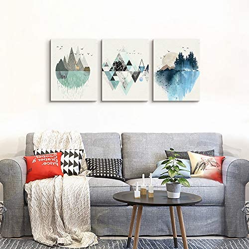 51PPWzJru L. AC  - Abstract Mountain in Daytime Canvas Prints Wall Art Paintings Abstract Geometry Wall Artworks Pictures for Living Room Bedroom Decoration, 12x16 inch/piece, 3 Panels Home bathroom Wall decor posters