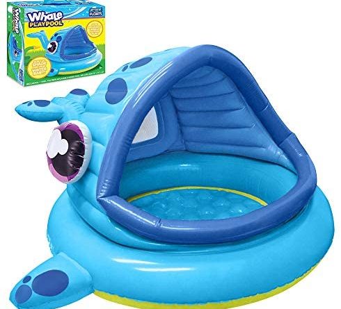 51VPNsl2TL. AC  490x445 - JOYIN Whale Baby Shade Beach Tent Kiddie Pool Play Tent (54" x 56" x 28") for Summer Blow Up Pool, Swim Party Toys, Infants and Young Fun Beach Lounge Pit.