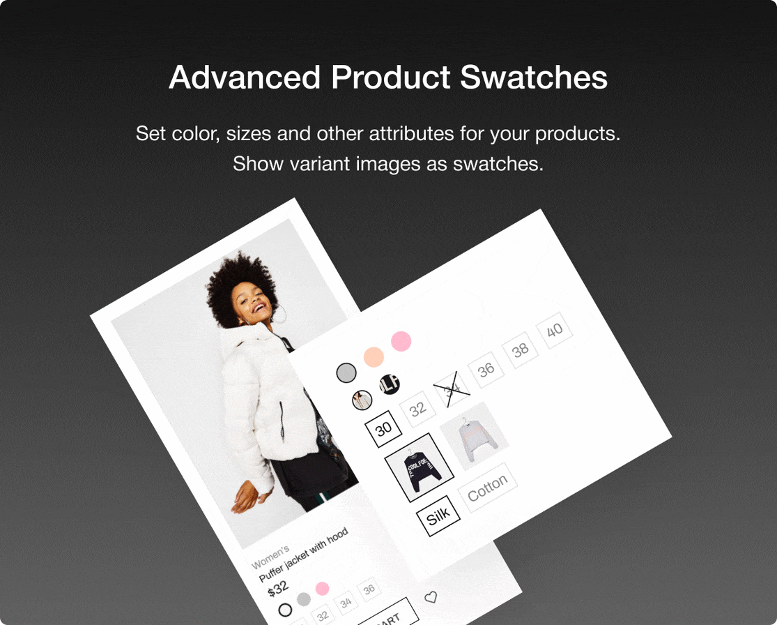 advanced swatches - Shella - Multipurpose Shopify theme, fastest with the banner builder