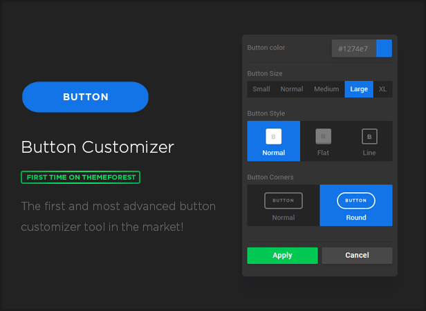 button customizer - MEGAPACK – Marketing HTML Landing Pages Pack + PixFort Page Builder Access