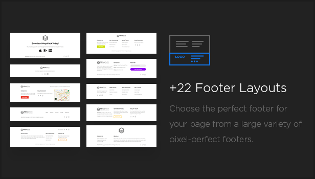 footers - MEGAPACK – Marketing HTML Landing Pages Pack + PixFort Page Builder Access
