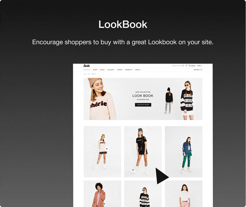 lookbook - Shella - Multipurpose Shopify theme, fastest with the banner builder