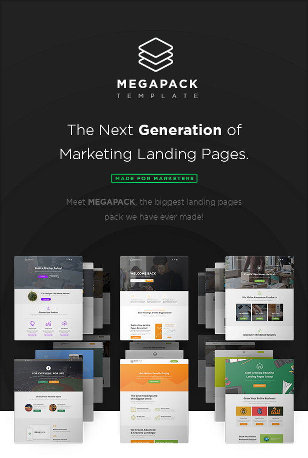 megapack intro 2 - MEGAPACK – Marketing HTML Landing Pages Pack + PixFort Page Builder Access