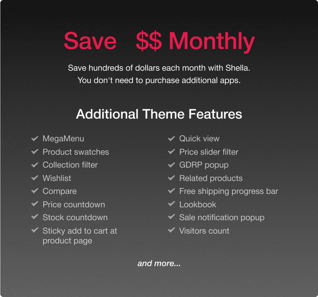 save money - Shella - Multipurpose Shopify theme, fastest with the banner builder