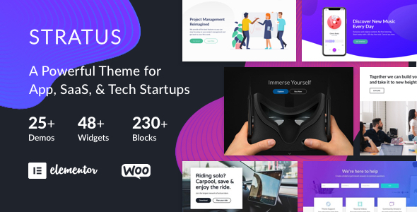 App, SaaS & Software Startup Tech Theme – Stratus