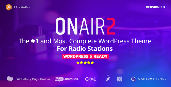 01 THEMEFOREST PREVIEW 2019.  large preview - Onair2: Radio Station WordPress Theme With Non-Stop Music Player