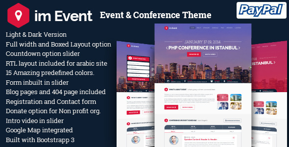 imEvent – Conference Meetup WordPress Theme