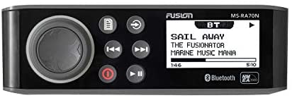 Fusion MS-RA70N Stereo with 4x50W AM/FM/Bluetooth 2-Zone USB NMEA 2000 Fusion Link Wireless Control for Fusion Link App