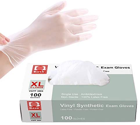 1608839975 41W4sZIgBVL. AC  - squish Disposable Gloves,Clear Vinyl Gloves Latex Free Powder-Free Glove Cleaning Health Gloves for Kitchen Cooking Cleaning Food Handling, 100PCS/Box, X-Large