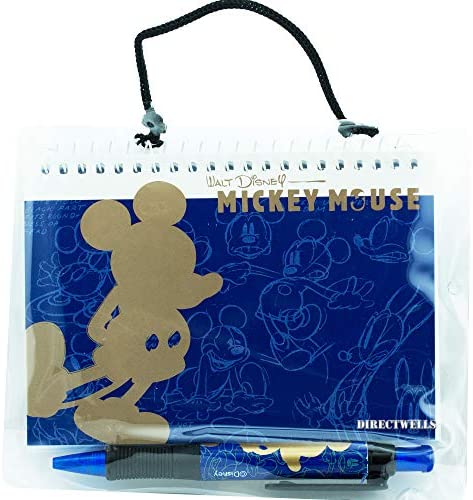 Disney Mickey Mouse Gold Blue Autograph Book with Retractable Pen