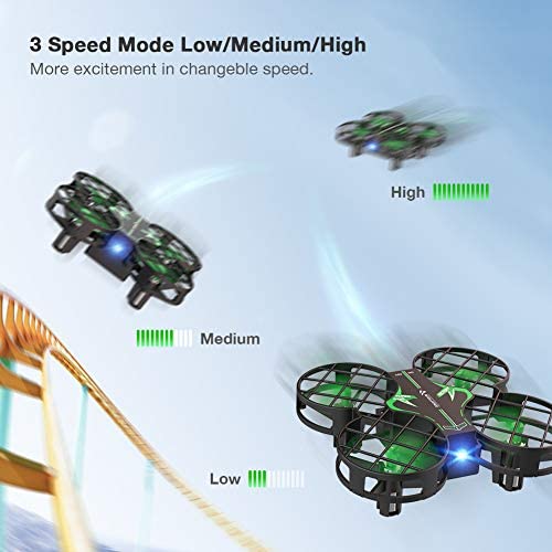 41LSHdrqAVL. AC  - SNAPTAIN H823H Mini Drone for Kids, RC Pocket Quadcopter with Altitude Hold, Headless Mode, 3D Flip, Speed Adjustment and 3 Batteries-Green