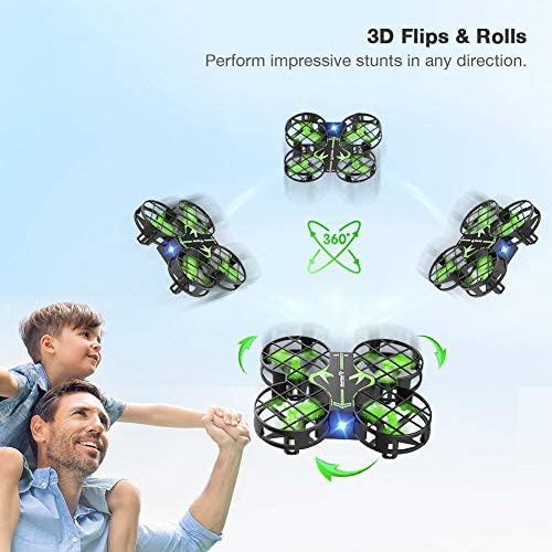 51I4oETOaYL. AC  - SNAPTAIN H823H Mini Drone for Kids, RC Pocket Quadcopter with Altitude Hold, Headless Mode, 3D Flip, Speed Adjustment and 3 Batteries-Green