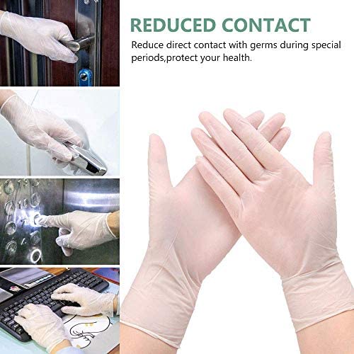 51I6S 4ojKL. AC  - squish Disposable Gloves,Clear Vinyl Gloves Latex Free Powder-Free Glove Cleaning Health Gloves for Kitchen Cooking Cleaning Food Handling, 100PCS/Box, X-Large