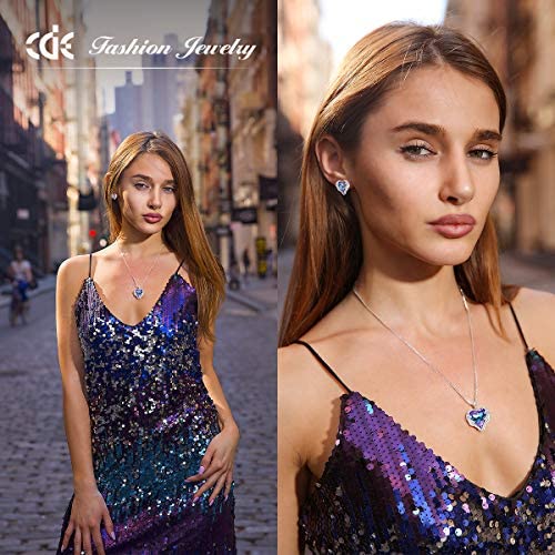 51JT66NtoLL. AC  - CDE Angel Wing Love Heart Necklaces and Earrings Silver Tone/Gold Tone Jewelry Sets Birthday/Anniversary Christmas Jewelry Gifts for Women Mom/Wife/Sister/Best Friend
