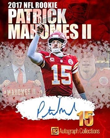 51WgSPCvOL. AC  357x445 - 2017 Patrick Mahomes Rookie Football Rookie Card -"Autograph Collections" Custom Made Fascimile Autograph Football Card
