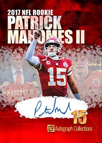 2017 Patrick Mahomes Rookie Football Rookie Card -“Autograph Collections” Custom Made Fascimile Autograph Football Card