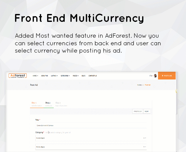 MultiCurrencyreal - AdForest - Classified Ads WordPress Theme