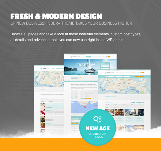 businessfinder design - Business Finder: Directory Listing WordPress Theme