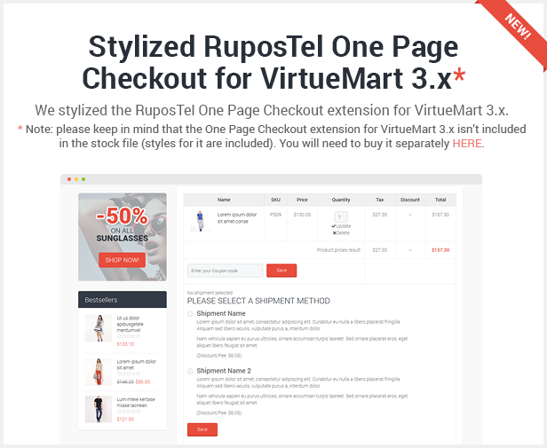 one page checkout - Flatastic Responsive Multipurpose VirtueMart Theme