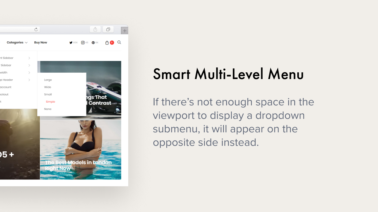 smart multi level menu - Authentic - Lifestyle Blog & Magazine WordPress Theme