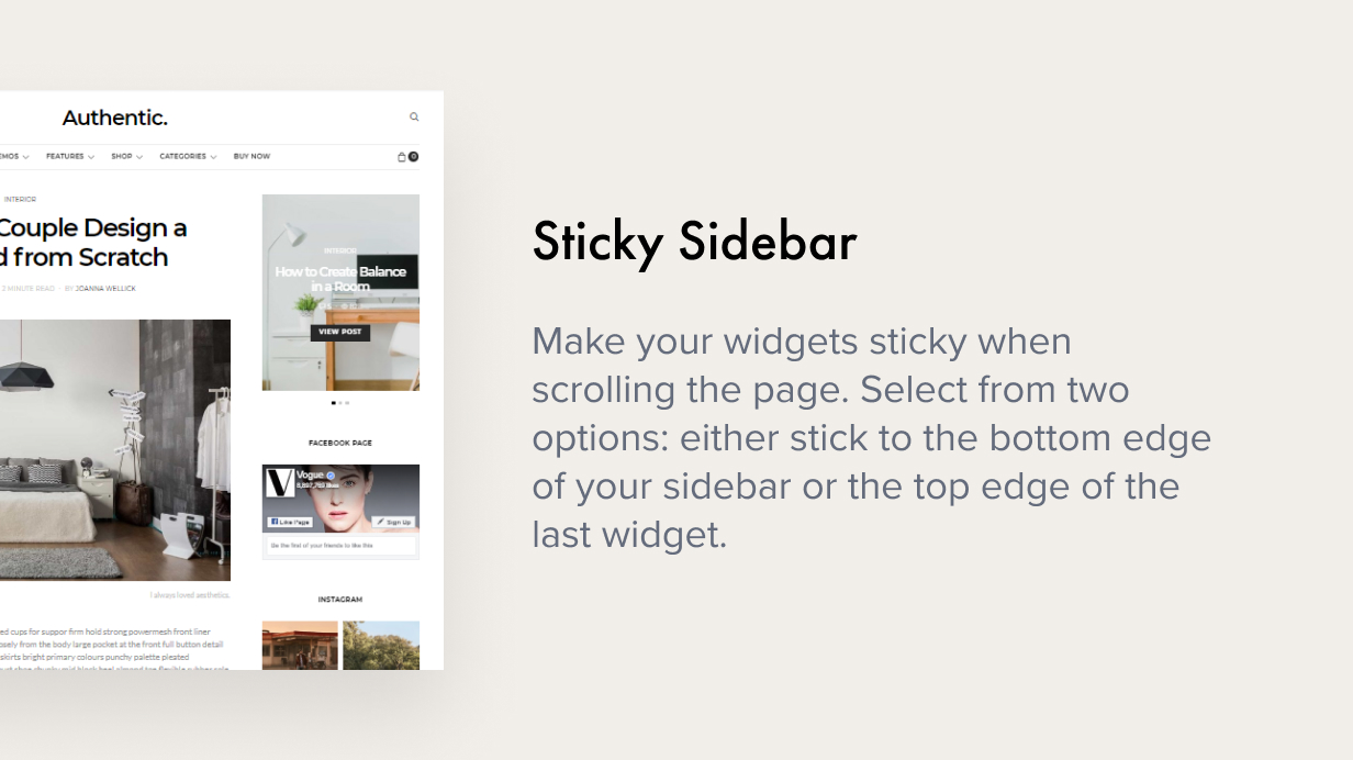 sticky sidebar - Authentic - Lifestyle Blog & Magazine WordPress Theme