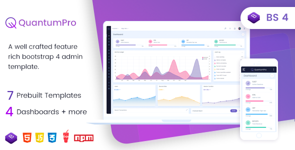 01.  large preview.  large preview - QuantumPro - Bootstrap 4 Dashboard & UI Kit