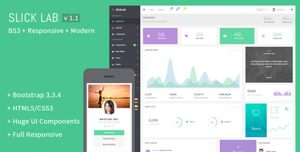 01 slicklab preview.  large preview - SlickLab - Responsive Admin Dashboard Template