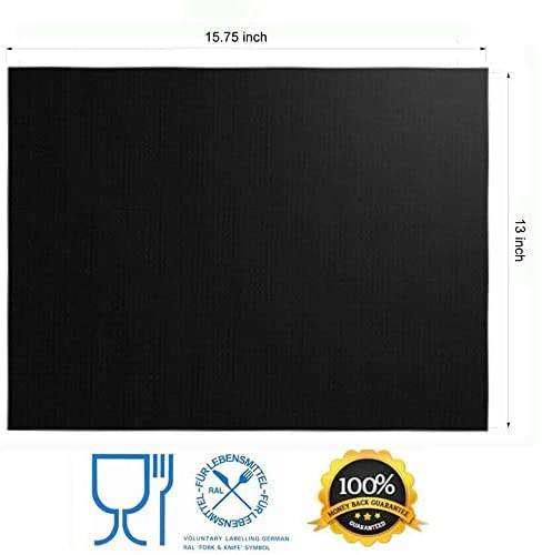 41JxZNH AoL. AC  - RENOOK Grill Mat Set of 6-100% Non-Stick BBQ Grill Mats, Heavy Duty, Reusable, and Easy to Clean - Works on Electric Grill Gas Charcoal BBQ - 15.75 x 13-Inch, Black