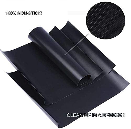 41eyNBU3qFL. AC  - RENOOK Grill Mat Set of 6-100% Non-Stick BBQ Grill Mats, Heavy Duty, Reusable, and Easy to Clean - Works on Electric Grill Gas Charcoal BBQ - 15.75 x 13-Inch, Black