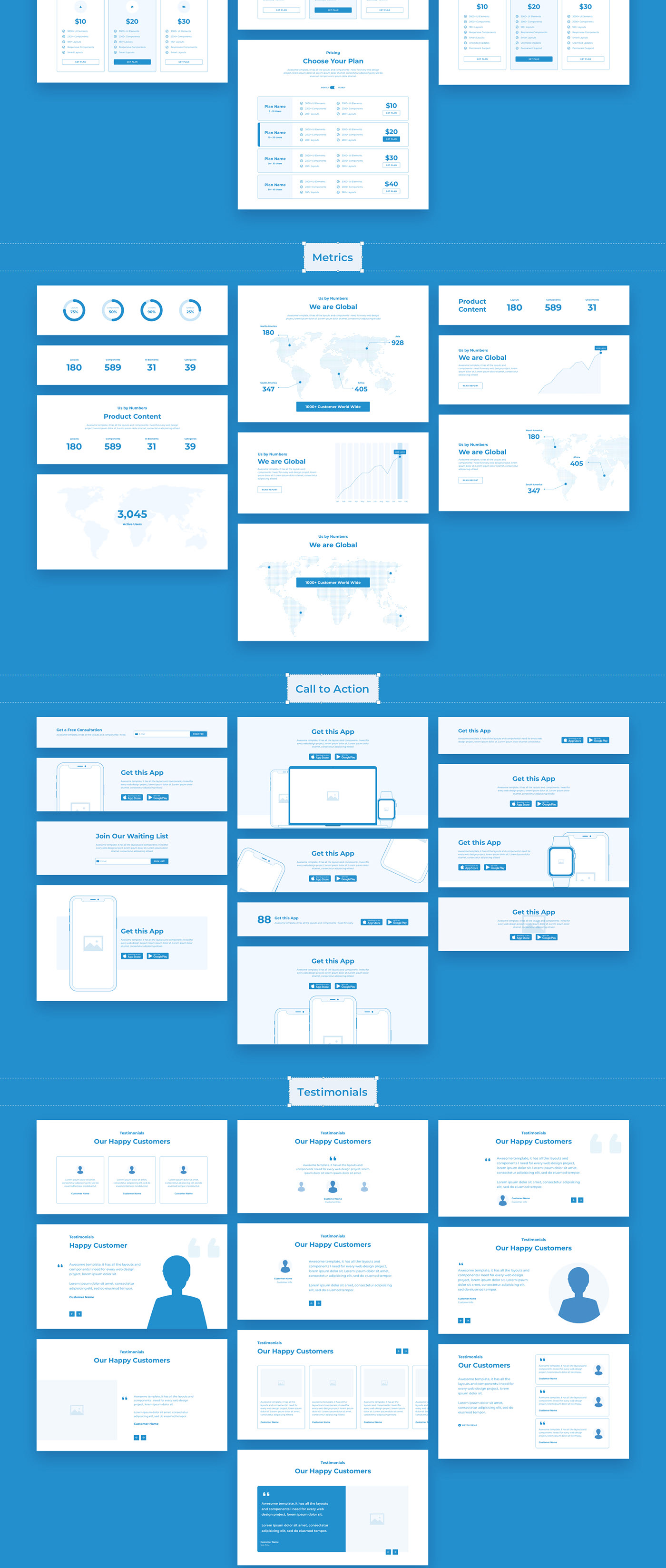 Wireland - Wireframe Library for Web Design Projects - Sketch Template - 6