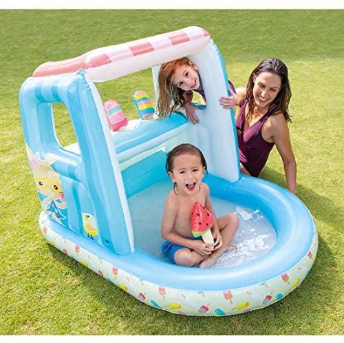 510tKRB7w7L. AC  - Intex Ice Cream Stand Inflatable Playhouse and Pool, for Ages 2-6, Multi, Model Number: 48672EP