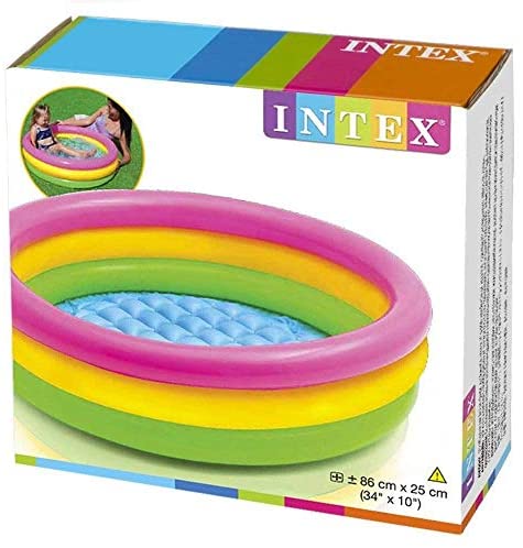 51Y9OMN+L9L. AC  - Intex 2.8ft x 10in Sunset Glow Inflatable Colorful Baby Swimming Pool (2 pack)