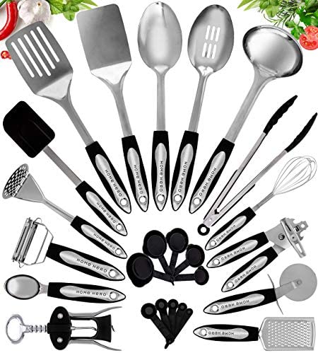 home hero stainless steel kitchen utensil set