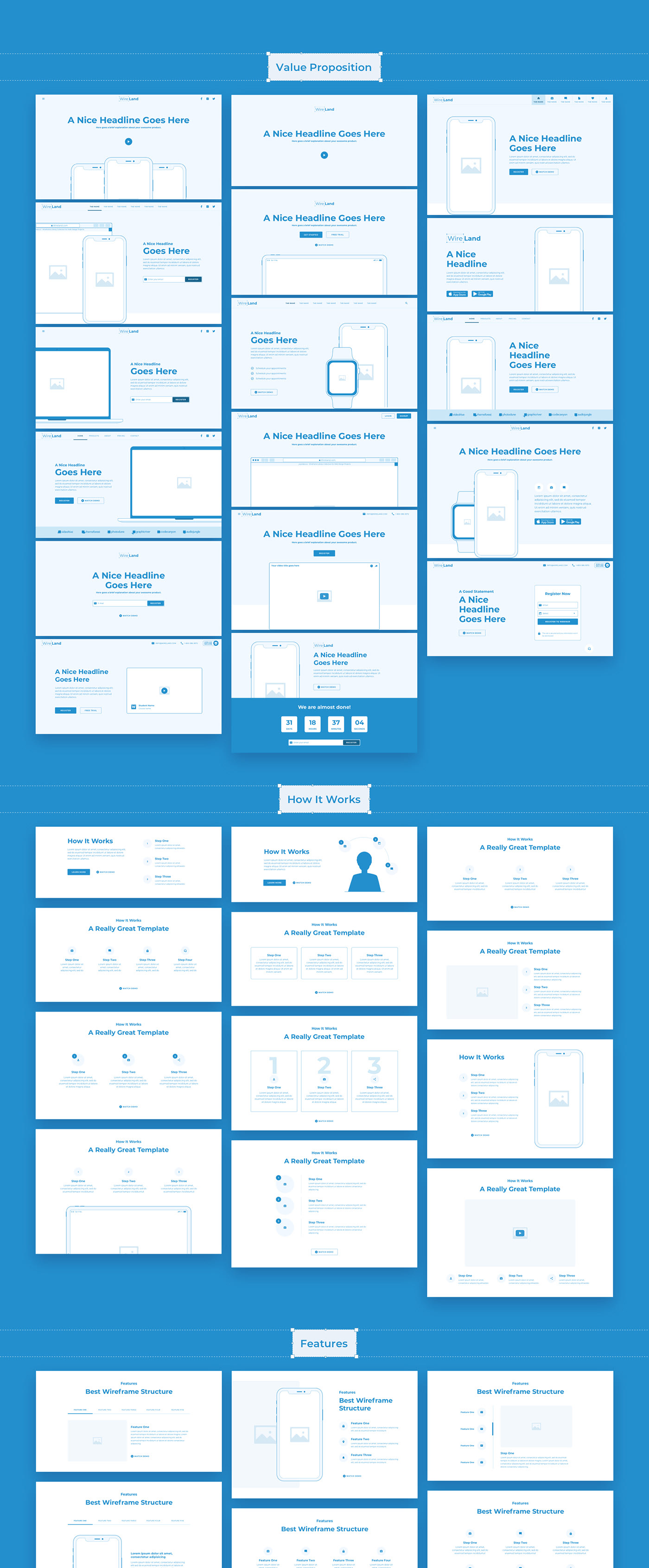 606c2157728315.5f82276d3bc4d - Wireland - Wireframe Library for Web Design Projects - Sketch Template